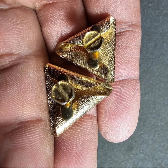 Vintage Shriner Mason Masonic Gold Tone Shirt Collar Tips Pin Set Of 2 - Picture 8 of 9